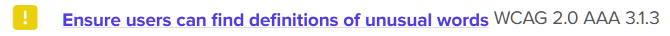 A screenshot of Silktide's accessibility checks showing an optional AAA check.